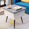 Modern 55 - 110 cm Gray Lift-Top Extendable Coffee Table with Storage