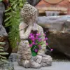 Outdoor Garden Sleeping Buddha Statue Sculpture Magnesium Oxide Flower Pot Planter Decor