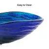 Tempered Glass Multicolour Teardrop-Shaped Bathroom Countertop Basin Wash Basin
