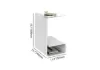 Modern White Acrylic End Table with Storage C-Shaped Side Table