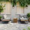Slatera Outdoor Acacia & Aluminium Modular Sofa Set in Dark Grey