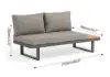 Slatera Outdoor Acacia & Aluminium Modular Sofa Set in Dark Grey