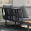 Slatera Outdoor Acacia & Aluminium Modular Sofa Set in Dark Grey