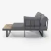 Slatera Outdoor Acacia & Aluminium Modular Sofa Set in Dark Grey