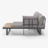 Slatera Outdoor Acacia & Aluminium Modular Sofa Set in Dark Grey