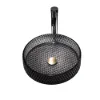 Picture of 390mm Countertop Transparent Diamond Shaped Crystal Glass Bathroom Wash Basin in Black