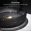 Picture of 390mm Countertop Transparent Diamond Shaped Crystal Glass Bathroom Wash Basin in Black