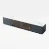 Modern 2210 mm TV Stand with Sintered Stone Top, Glass Doors & 4 Drawers