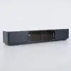 Modern 2210 mm TV Stand with Sintered Stone Top, Glass Doors & 4 Drawers