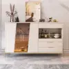Dolawn 140 cm Light Khaki Wood Sideboard with Tray Wine Rack