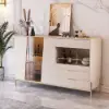Dolawn 140 cm Light Khaki Wood Sideboard with Tray Wine Rack