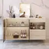 Dolawn 140 cm Light Khaki Wood Sideboard with Tray Wine Rack