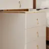 Pewter Extendable Sintered Stone Top Makeup Vanity with 5 Drawers