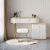 Pewter Extendable Sintered Stone Top Dressing Table with 5 Drawers