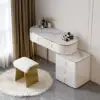 Pewter Extendable Sintered Stone Top Dressing Table with 5 Drawers