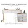 Pewter Extendable Sintered Stone Top Dressing Table with 5 Drawers