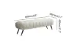 Enoak Modern White Bedroom Bench Velvet Upholstery Wooden Legs