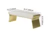Upart Beige Modern Stainless Steel Bench Leath-Aire Upholstered Bedroom Long Bench – 100cm