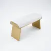Upart Beige Modern Stainless Steel Bench Leath-Aire Upholstered Bedroom Long Bench – 100cm