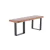 Rustic Natural Wood Bench Hallway Bench with Metal Legs