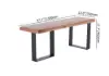 Rustic Natural Wood Bench Hallway Bench with Metal Legs