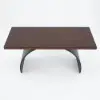 Industrial 180 cm Rectangular Walnut Wood Desk with Metal Base