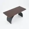 Industrial 180 cm Rectangular Walnut Wood Desk with Metal Base