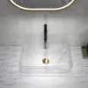 Modern Glass Rectangle Transparent Bathroom Countertop Basin Clear Wash Basin with Drain