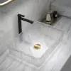 Modern Glass Rectangle Transparent Bathroom Countertop Basin Clear Wash Basin with Drain