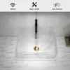 Modern Glass Rectangle Transparent Bathroom Countertop Basin Clear Wash Basin with Drain