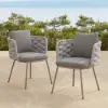 7 Pieces 1800mm Outdoor Sintered Stone Top Dining Table Set with Rope Woven Armchairs