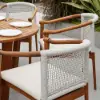 7 Pieces Teak Outdoor Dining Set Wood Round Dining Table with 6 Chairs in Natural