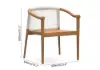 7 Pieces Teak Outdoor Dining Set Wood Round Dining Table with 6 Chairs in Natural