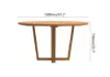 7 Pieces Teak Outdoor Dining Set Wood Round Dining Table with 6 Chairs in Natural