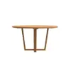 7 Pieces Teak Outdoor Dining Set Wood Round Dining Table with 6 Chairs in Natural