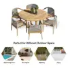 7 Pieces Teak Outdoor Dining Set Wood Round Dining Table with 6 Chairs in Natural