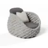 Cocaro Outdoor Aluminium & Rope Weave Lounge Chair in Grey