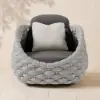 Cocaro Outdoor Aluminium & Rope Weave Lounge Chair in Grey