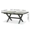 7-Piece Outdoor Extendable Dining Set with 6 Rope Weave Chairs (163 cm - 214 cm) in Grey