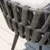 7-Piece Outdoor Extendable Dining Set with 6 Rope Weave Chairs (163 cm - 214 cm) in Grey