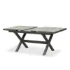 7-Piece Outdoor Extendable Dining Set with 6 Rope Weave Chairs (163 cm - 214 cm) in Grey