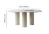 Picture of 1400mm Modern Oval Stone Top Dining Table 3 Legs in White