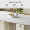 Picture of 1400mm Modern Oval Stone Top Dining Table 3 Legs in White