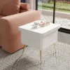 Modern 55 - 110 cm White Lift-Top Extendable Coffee Table with Storage