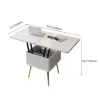 Modern 55 - 110 cm White Lift-Top Extendable Coffee Table with Storage