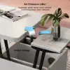 Modern 55 - 110 cm White Lift-Top Extendable Coffee Table with Storage