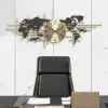 960mm Modern Metal Large Map Wall Clock Decor Creative Silent Clocks Art for Living Room