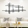 Picture of 1000mmW Minimalist Black Metal Wall Decor with Vertical Lines for Living Room,Office