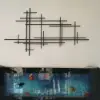 Picture of 1000mmW Minimalist Black Metal Wall Decor with Vertical Lines for Living Room,Office