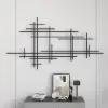 Picture of 1000mmW Minimalist Black Metal Wall Decor with Vertical Lines for Living Room,Office